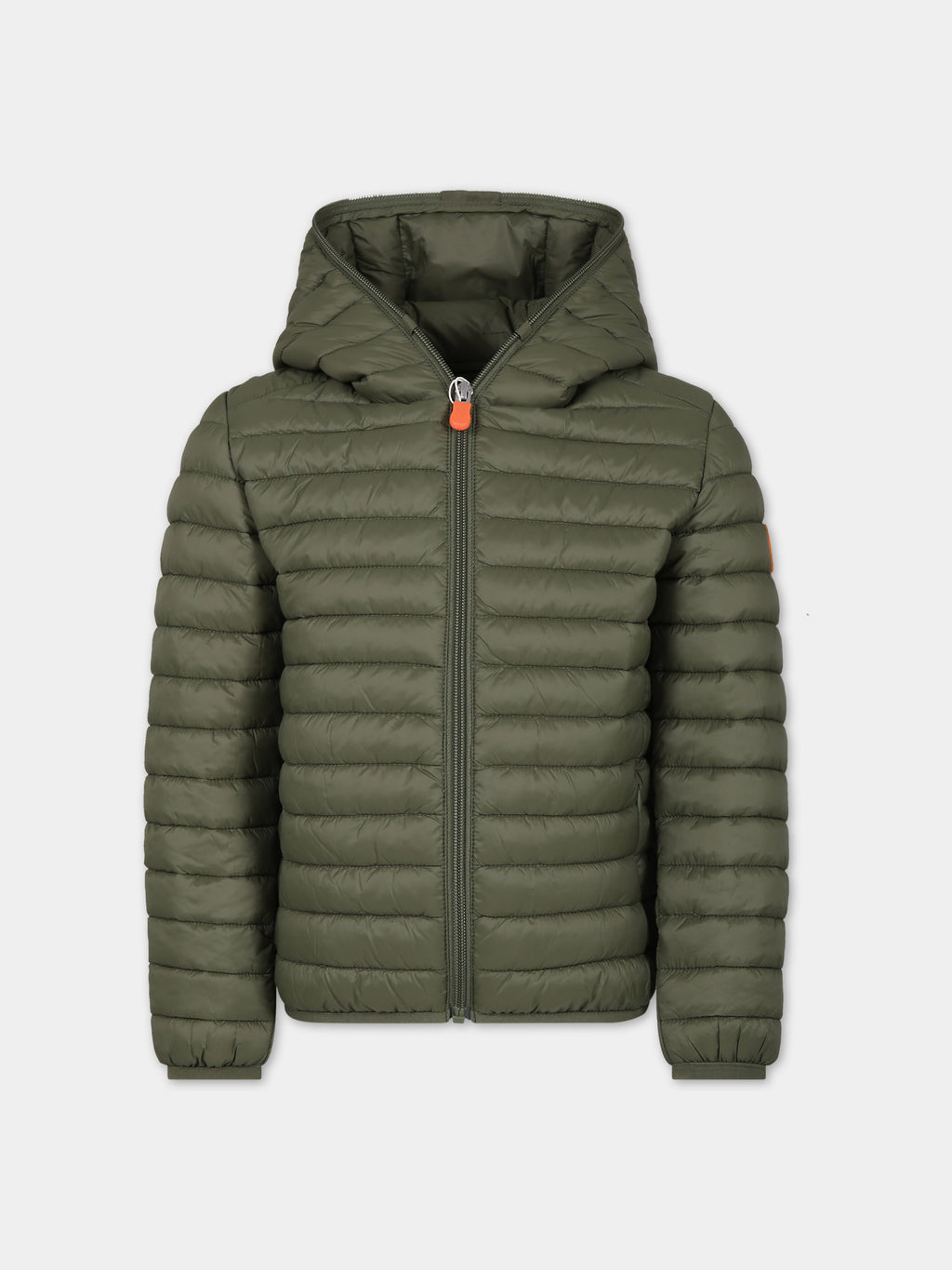 Green Giga down jacket for boy with logo